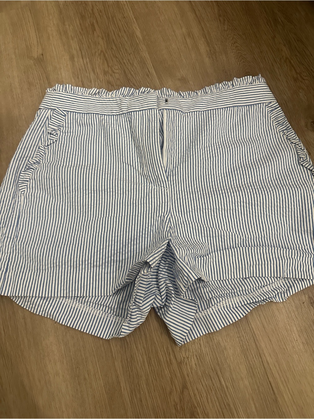 J. Crew Blue and White Seersucker Striped Shorts